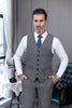 Cassual Men’s 3 Pieces Suit Tweed Peak Lapel Tuxedos (Blazer + Vest + Pants) Pieces Suit