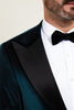 Stylish Men’s Suit 2 Pieces Velvet Peak Lapel Tuxedo For Party (Blazer + Black Pants) Pieces Suit