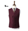 Fashion Men’s Suit Vest Regular Fit Shawl Lapel Waistcoat Wedding Xs / Burgundy