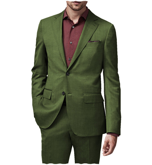 2 Pieces Suit - Fashion 2 Pieces Mens Suit Flat Notch Lapel Tuxedos For Wedding (Blazer+Pants)