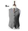 Fashion Men’s Vest Houndstooth Notch Lapel Waistcoat Xs / Black Suit Vest