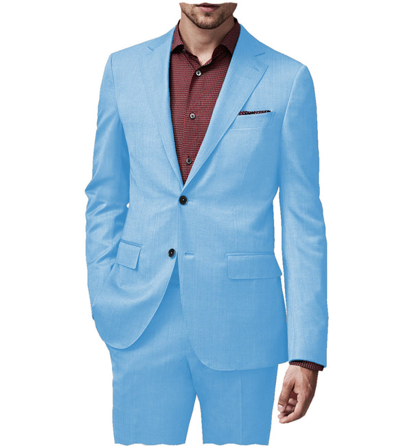 2 Pieces Suit - Fashion 2 Pieces Mens Suit Flat Notch Lapel Tuxedos For Wedding (Blazer+Pants)