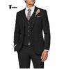 Casual Men’s 3 Pieces Mens Suit Notch Lapel Linen For Wedding (Blazer + Vest + Pants) Xs / Black