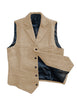 Suit Vest - Vintage Classic Slim Tweed Herringbone Notched Lapel Waistcoat