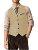 Suit Vest - Vintage Classical Mens Regular Fit Tweed Herringbone V Neck Waistcoat