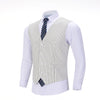 Fashion Men’s Striped Vest V-Neck Waistcoat Suit