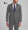 Fashion Men’s 3 Pieces Slim Fit Striped Notch Lapel Tuxedos (Blazer + Pants) Xs / Grey 2 Pieces Suit