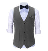 Suit Vest - Vintage Classical Mens Regular Fit Tweed Herringbone V Neck Suit Vest