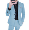 2 Pieces Suit - Fashion Men's 2 Piece Regular Fit Peak Lapel Flat Men's Suit (Blazer+Pants)