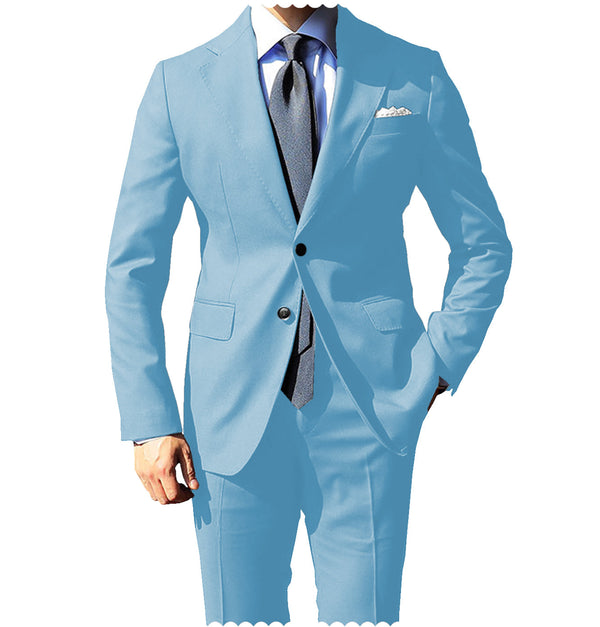 2 Pieces Suit - Fashion 2 Pieces Mens Suit Flat Notch Lapel Tuxedos For Wedding (Blazer+Pants)