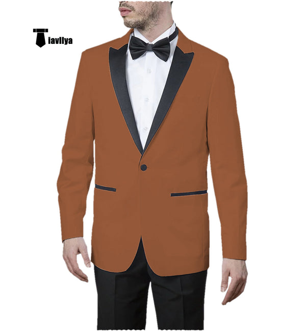 Blazer - Formal Men's Slim Fit Peak Lapel Flat Blazer
