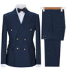 2 Pieces Suit - Fashion 2 Pieces Mens Suit Double Breasted Flat Notch Lapel Tuxedos (Blazer+Pants)