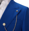 2 Pieces Suit - Fashion 2 Pieces Mens Suit Double Breasted Flat Peak Lapel Tuxedos (Blazer+Pants)