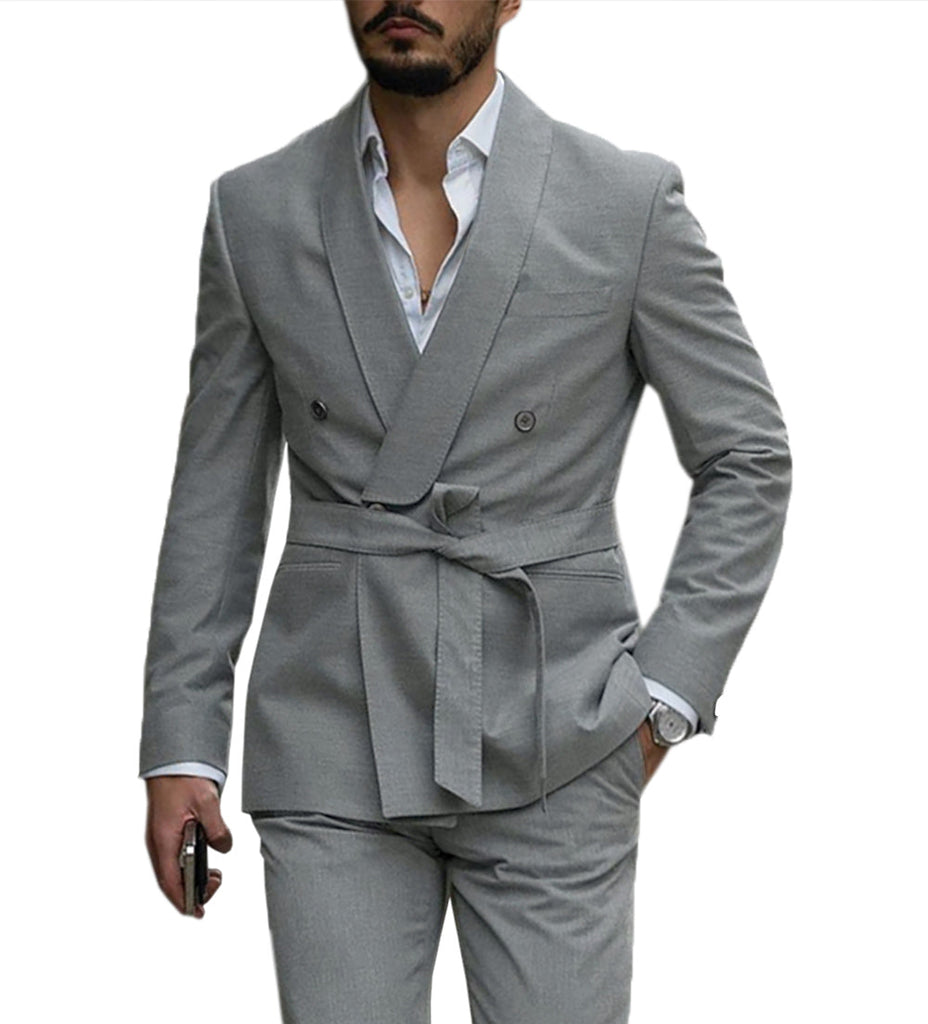 2 Pieces Suit - Fashion Mens Suit Double Breasts Shawl Lapel 2 Pieces (Blazer+Pants)