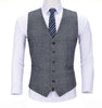 Suit Vest - Vintage Classical Mens Regular Fit Tweed Herringbone V Neck Waistcoat