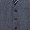 Suit Vest - Vintage Classical Mens Regular Fit Tweed Herringbone V Neck Waistcoat