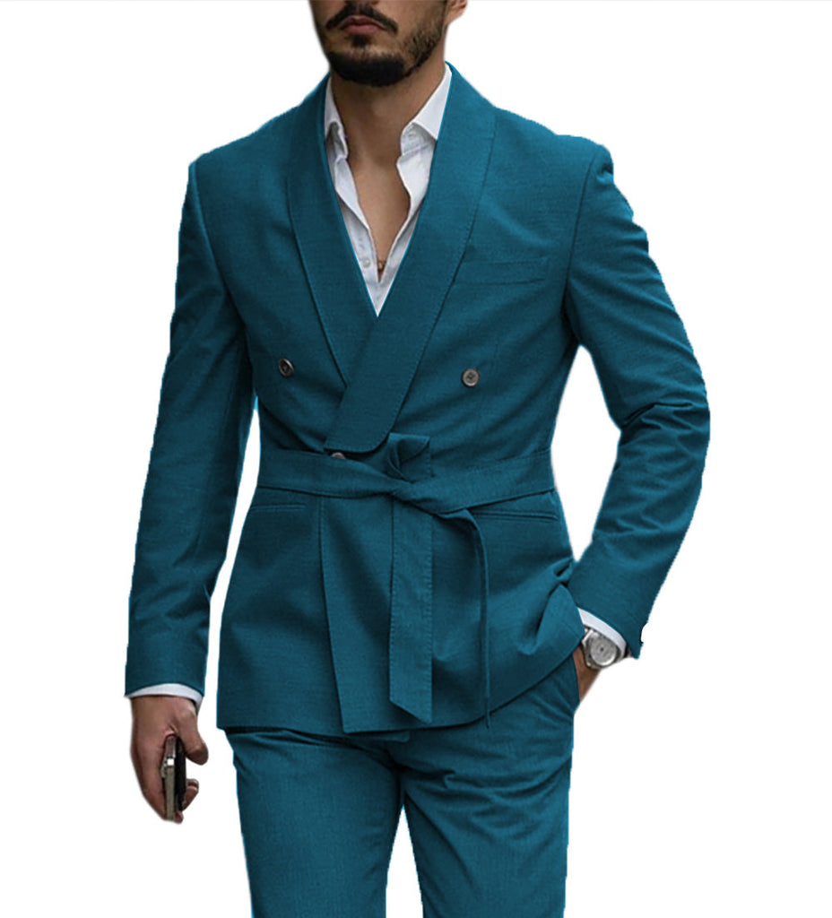 2 Pieces Suit - Fashion Mens Suit Double Breasts Shawl Lapel 2 Pieces (Blazer+Pants)