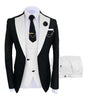 3 Pieces Suit - Fashion Men's Suits Slim Fit 3 Pieces Notch Lapel Tuxedos (White Blazer+Vest+ Pant)