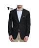 Bussines Men’s 2 Pieces Mens Blazer Notch Lapel Linen For Wedding Xs / Black