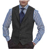 Suit Vest - Fashion Men's Vest Tweed Notch Lapel Waistcoat