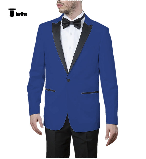 Blazer - Formal Men's Slim Fit Peak Lapel Flat Blazer
