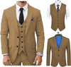 3-Piece Men's Suit with Flat Notch Lapel for Wedding