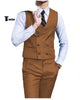 Double Breasted Fashion 2 Pieces Mens Suit For Wedding(Vest + Pants) Xs / Light Brown Suit