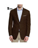 Bussines Men’s 2 Pieces Mens Blazer Notch Lapel Linen For Wedding Xs / Coffee