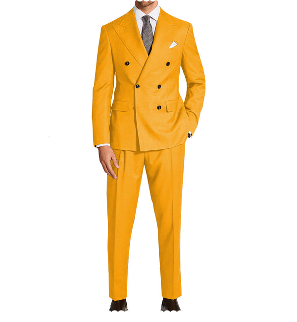 2 Pieces Suit - Formal 2 Pieces Mens Suit Flat Peak Lapel Double Breasted Tuxedos For Wedding (Blazer+Pants)