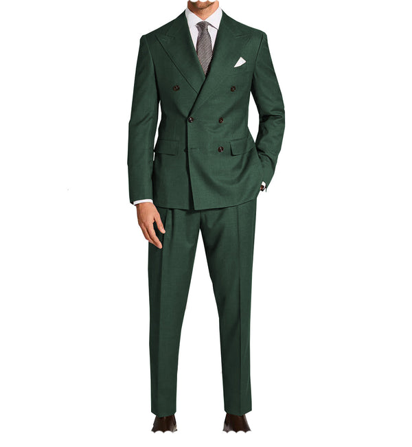 2 Pieces Suit - Fashion 2 Pieces Mens Suit Flat Peak Lapel Double Breasted Tuxedos For Wedding (Blazer+Pants)