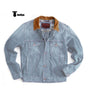 Casual Men’s Lapel Blazer Classic Coat Button-Down Denim Jacket Xs / Light Blue