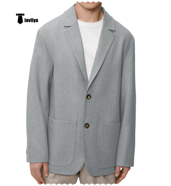 Blazer - Men's Casual Tweed Notch Lapel Blazer
