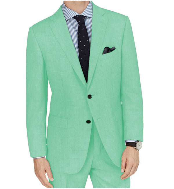 2 Pieces Suit - Formal 2 Pieces Mens Suit Flat Notch Lapel Tuxedos For Wedding (Blazer+Pants)