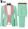 3 Pieces Suit - Fashion Men's Suit Printed 3 Pieces Shawl Lapel Tuxedo For Prom (Blazer+vest+Pants)