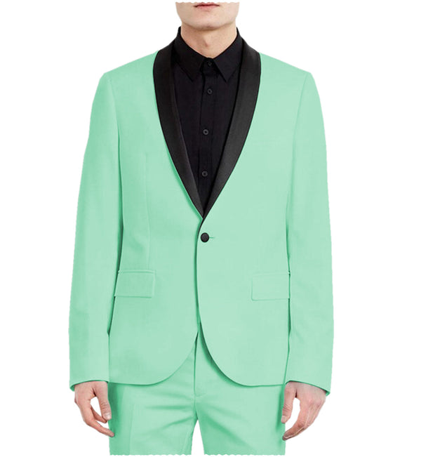 2 Pieces Suit - Fashion 2 Pieces Mens Suit Flat Shawl Lapel Tuxedos For Wedding (Blazer+Pants）