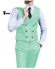 Double Breasted Fashion 2 Pieces Mens Suit For Wedding(Vest + Pants) Xs / Mint Green Suit