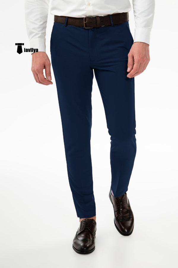 Fashion Men’s Suit Pants Regular Fit Trousers 29W X 28L / Navy