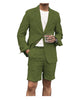 2 Pieces Suit - Leisure 2 Piece Men's Suit Flat Linen Notch Lapel Tuxedos (Blazer+Shorts)