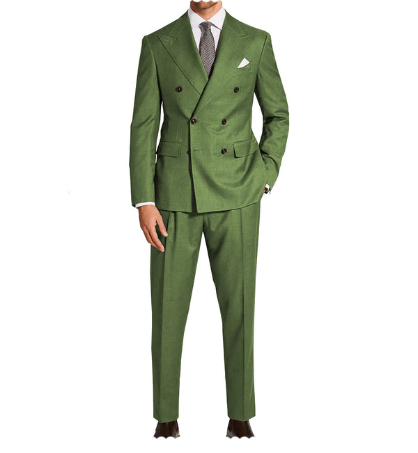 2 Pieces Suit - Fashion 2 Pieces Mens Suit Flat Peak Lapel Double Breasted Tuxedos For Wedding (Blazer+Pants)
