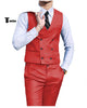 Double Breasted Fashion 2 Pieces Mens Suit For Wedding(Vest + Pants) Xs / Red Suit