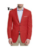 Fashion Men’s 2 Pieces Mens Blazer Notch Lapel Linen For Wedding Xs / Red