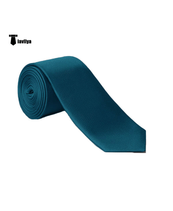 Men’s Modern Fit Classic Solid Color Tie Set Teal Accessories